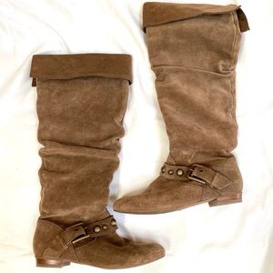 Jessica Simpson Brown Suede Tall Studded Boots Size 6